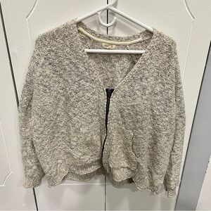 Silence & Noise Heathered Grey Full Zip Sweater